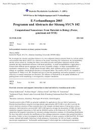 Physik: DPG Tagungen 2003 - Sitzung SYCN 102 - Nano-science.de