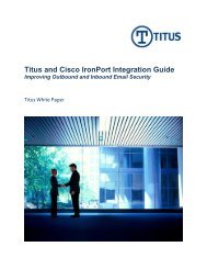 Titus and Cisco IronPort Integration Guide Improving Outbound and ...