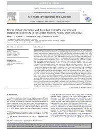 Timing of clade divergence and discordant estimates of genetic and ...