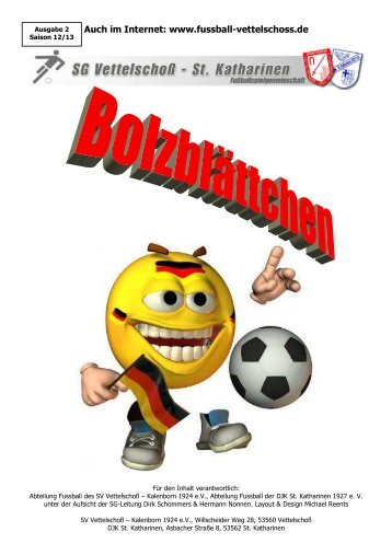 Auch im Internet - Abteilung Fußball beim SV Vettelschoss ...