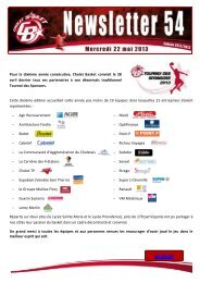 Newsletter NÂ°54 - Tournoi des Sponsors 2013 - Cholet Basket