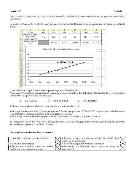 Exemples d'exercices de type « bac » Série ST2S