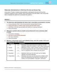 Medication Administration in Child Care Pre-test and Answer Key ...