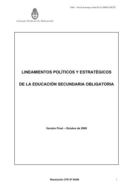 lineamientos polÃ­ticos y estratÃ©gicos de la educaciÃ³n secundaria ...