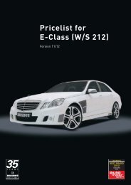 Pricelist for E-Class (W/S 212) - Lenartowicz