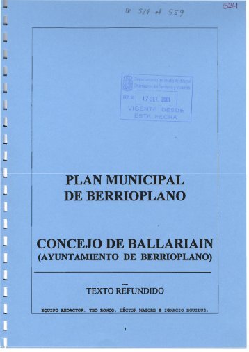 PLAN MUNICIPAL DE BERRIOPLANO - SIUN - Navarra