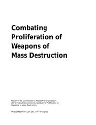 Combating Proliferation of Weapons of Mass Destruction