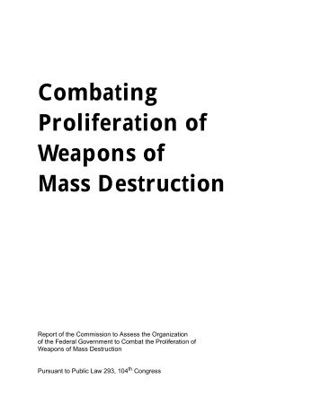 Combating Proliferation of Weapons of Mass Destruction