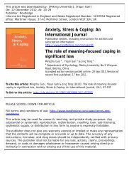 The role of meaning-focused coping in significant loss