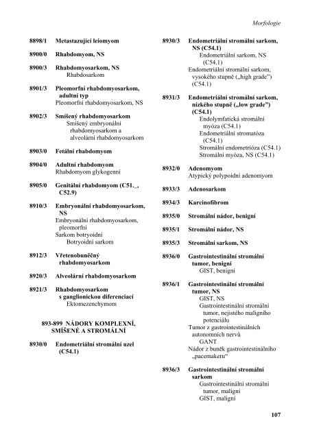 MKN-O-3 MezinÃ¡rodnÃ­ klasifikace nemocÃ­ pro onkologii - ÃZIS ÄR