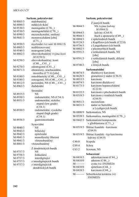 MKN-O-3 MezinÃ¡rodnÃ­ klasifikace nemocÃ­ pro onkologii - ÃZIS ÄR