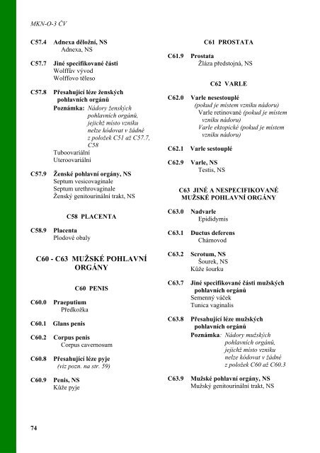 MKN-O-3 MezinÃ¡rodnÃ­ klasifikace nemocÃ­ pro onkologii - ÃZIS ÄR