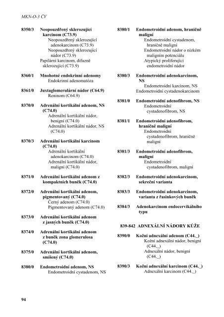 MKN-O-3 MezinÃ¡rodnÃ­ klasifikace nemocÃ­ pro onkologii - ÃZIS ÄR