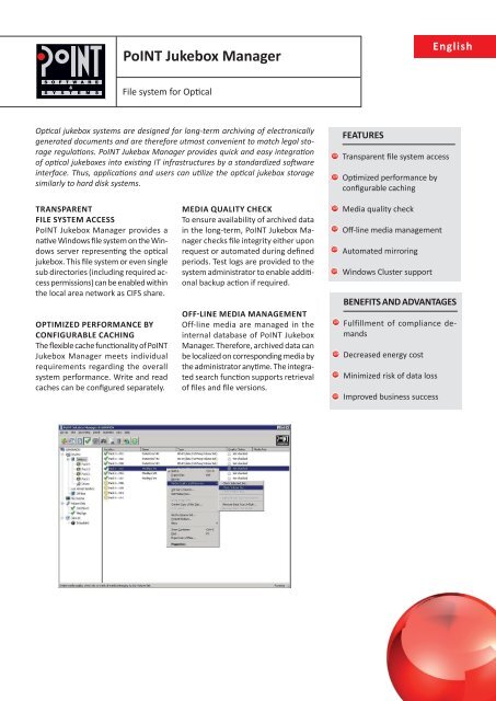 PoINT Jukebox Manager - INCOM Storage GmbH