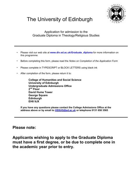 phd application edinburgh university