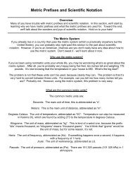 Metric Prefixes and Scientific Notation