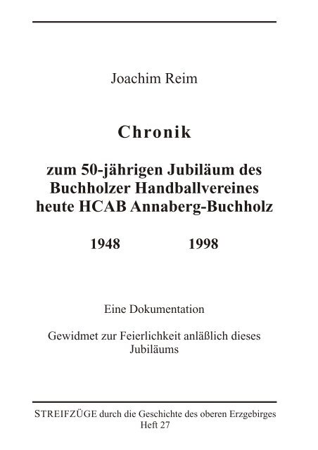 Chronik zum 50-jährigen Jubiläum des Buchholzer ...