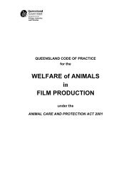 WELFARE of ANIMALS in FILM PRODUCTION - Queensland ...