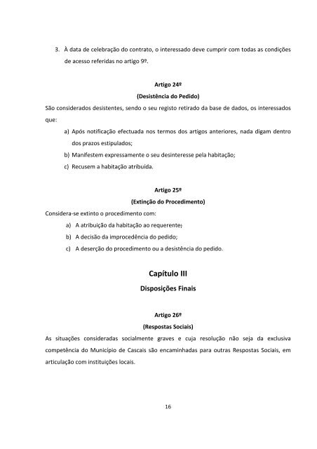 Regulamento Municipal de acesso Ã  HabitaÃ§Ã£o Social. - CÃ¢mara ...