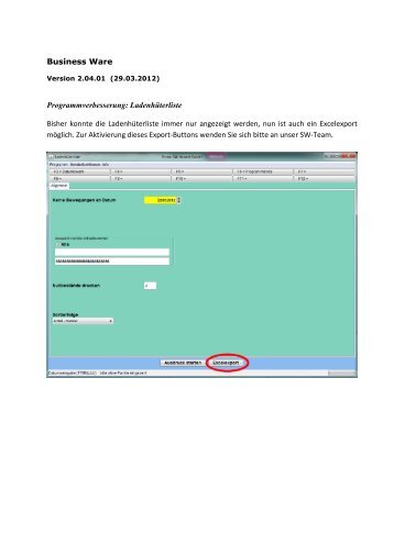 Business Ware Programmverbesserung: Ladenhüterliste Bisher ...