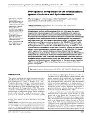 Phylogenetic comparison of the cyanobacterial genera Anabaena ...