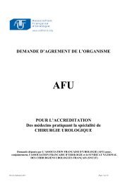 Demande d'agrÃ©ment de l'organisme AFU - Urofrance