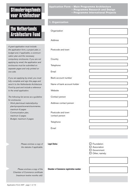 Application Form â Main Programme Architecture â Programme ...