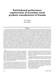 Particleboard performance requirements of secondary wood ...