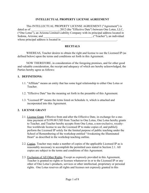 intellectual property agreement