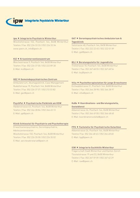 Jahresbericht 2008 (PDF, 1 MB) - Integrierte Psychiatrie Winterthur ...