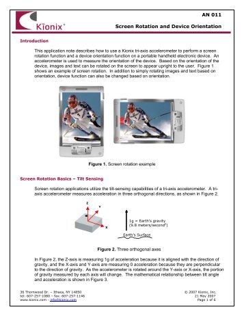 Screen Rotation and Device Orientation - Kionix