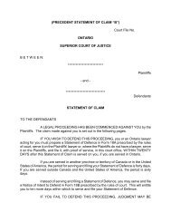 Precedent Statement of Claim B - Bogoroch & Associates