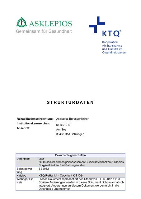 STRUKTURDATEN - KTQ