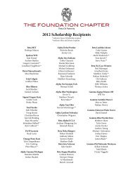 2012 Scholarship Recipients - Theta Chi Fraternity