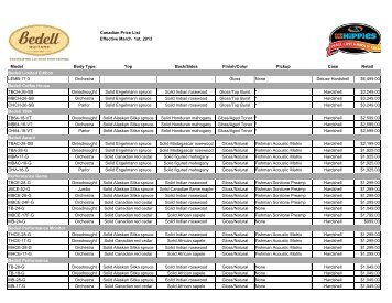 Canadian Price List Effective March 1st, 2013 Model ... - Erikson Music