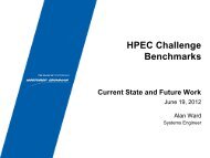 HPEC Challenge Benchmarks