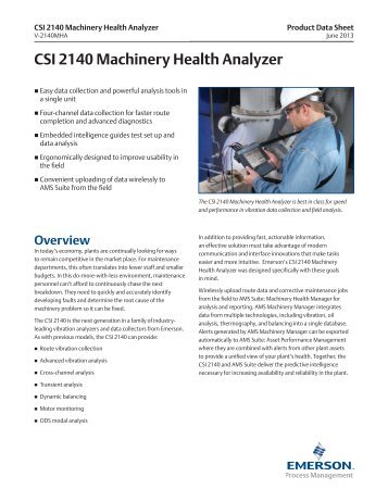 CSI 2140 Machinery Health Analyzer - Emerson Process Management
