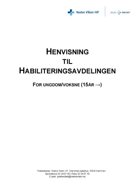 skjema for henvisning av voksne - Vestre Viken HF