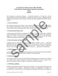 Interconnection Agreement (Sample) - Eugene Water & Electric Board