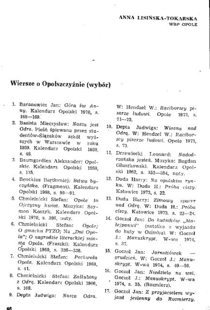 WojewÃ³dzka Biblioteka Publiczna - Opole ROK XXI NR 1/2 1976