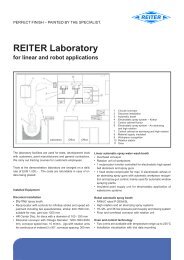 REITER Laboratory for linear and robot applications - Reiter-oft.de