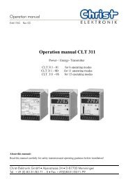 Operation manual CLT 311 - Christ-Elektronik