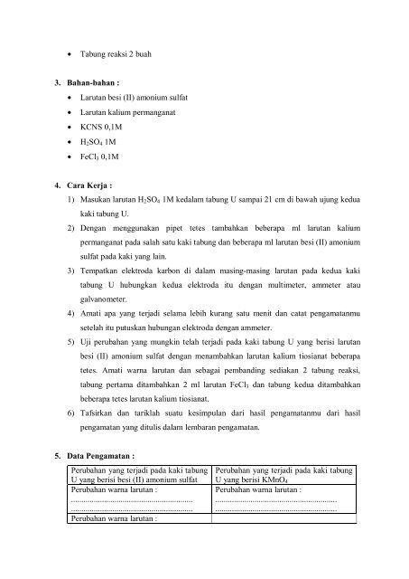 Redoks Dan Elektrokimia - e-Learning Sekolah Menengah Kejuruan