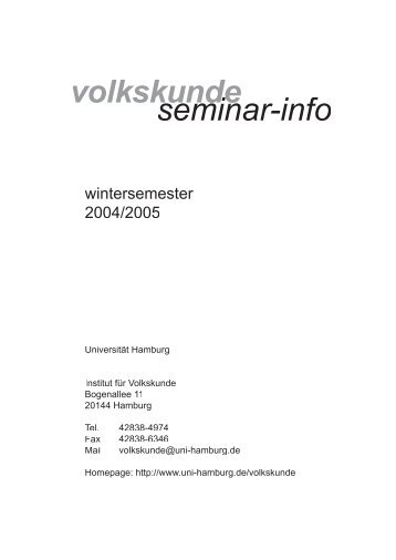 volkskunde seminar-info volkskunde - kultur.uni-hamburg.de ...