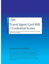 Travel Agent Card Mill / Credential Scams - ASTA