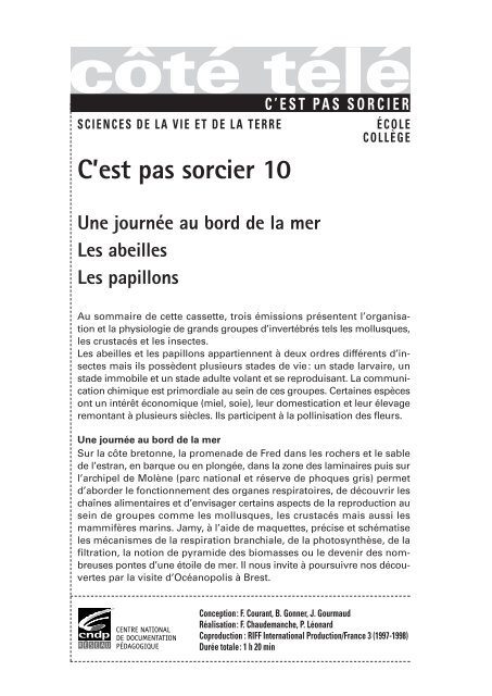 C'est pas sorcier 10 Une journÃ©e au bord de la mer Les ... - pupitre