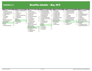 MoviePlex Schedule - May, 2010 - Starz