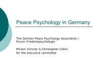 Peace Psychology in Germany - Forum Friedenspsychologie