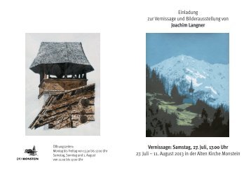 Bilderausstellung von Joachim Langner - Monstein
