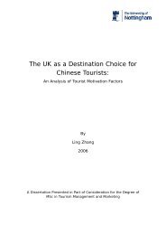 The UK as a Destination Choice for Chinese Tourists: - Nottingham ...